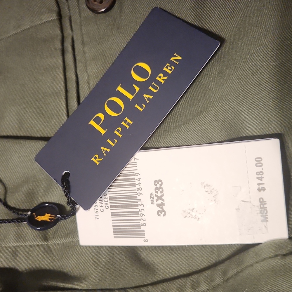 NWT Men's Polo Ralph Lauren Olive Chinos - Picture 2 of 4